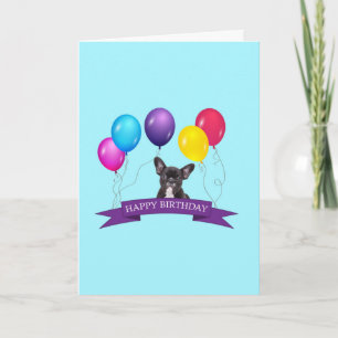 French Bulldog Puppy Happy Birthday Greeting Card