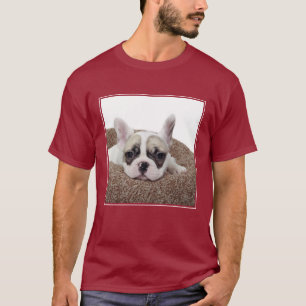 French Bulldog Puppy Lying In A Dog Bed T-Shirt
