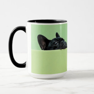 French Bulldog Puppy Peering Over Wall Mug