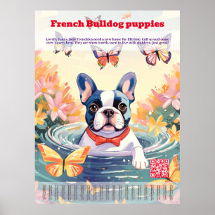 French Bulldog Puppy Selling Tear Off Poster
