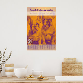 French Bulldog Puppy Selling Tear Off Poster