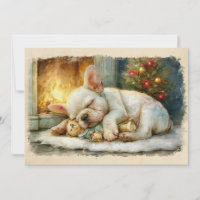 French Bulldog Puppy Sleeping Christmas