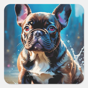 French Bulldog Puppy Square Sticker