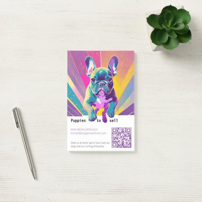 French Bulldog Puppy to sell mini flyer  Post-it Notes (Office)