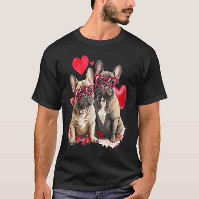 French Bulldog Puppy Valentine French Bulldog  For T-Shirt (Front)