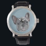 French Bulldog Puppy Watch<br><div class="desc">French Bulldog Puppy Watch with hand-drawn design by ArtistsQuest.</div>