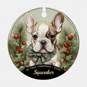 French Bulldog Puppy's First Christmas Ornament