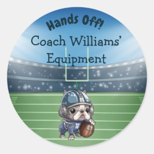 French bulldog quarterback Coach Belonging Classic Round Sticker