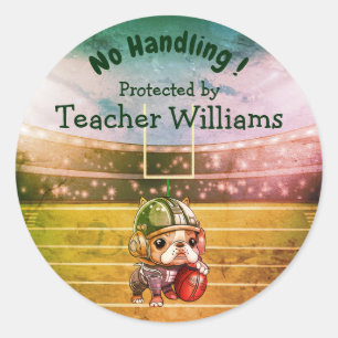 French bulldog quarterback teacher Belonging  Classic Round Sticker