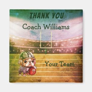 French bulldog quarterback Than You Coach Magnet