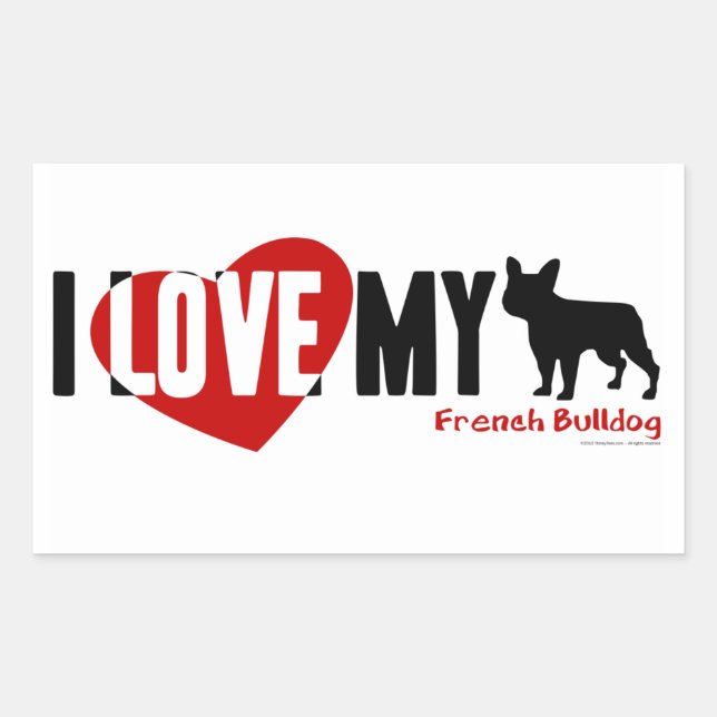 French Bulldog Rectangular Sticker (Front)