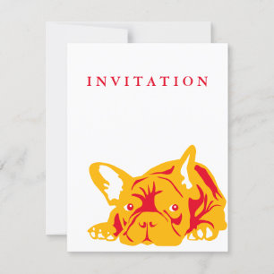 French Bulldog red Invitation