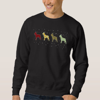 French Bulldog Red Plaid Christmas Leopart Xmas Do Sweatshirt