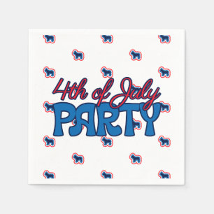 French Bulldog Red White And Blue 4th Of July Napkin