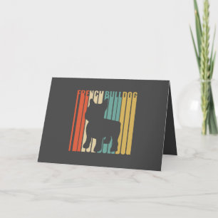 French Bulldog Retro 1970s Dog Silhouette Frenchie Holiday Card