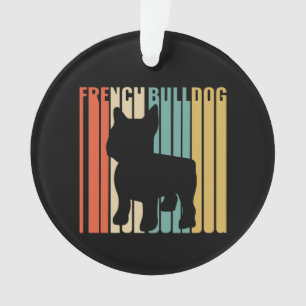 French Bulldog Retro 1970s Dog Silhouette Frenchie Ornament