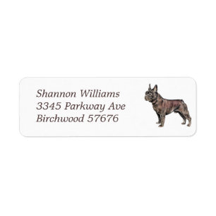 french Bulldog Return Address Label