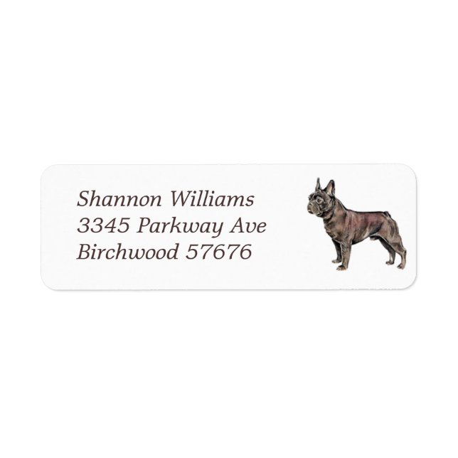 french Bulldog Return Address Label (Front)
