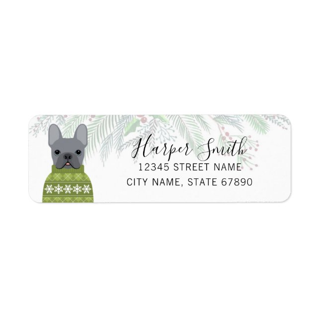 French Bulldog Return Address Labels (Front)