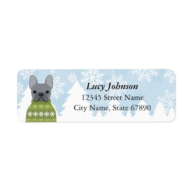 French Bulldog Return Address Labels (Front)