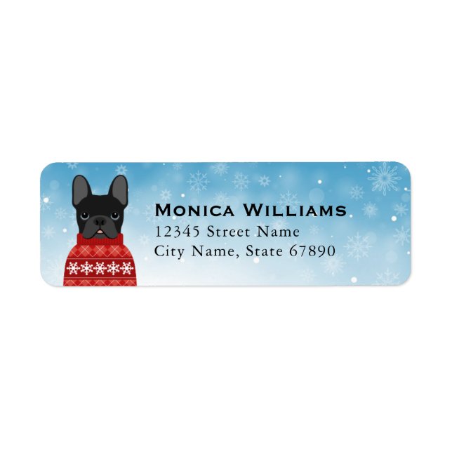 French Bulldog Return Address Labels (Front)