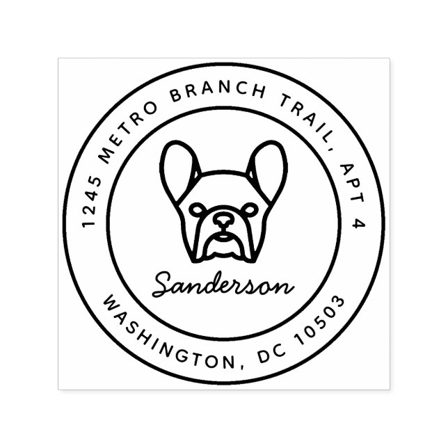 French Bulldog Return Address Stamp Self-Inking (Design)
