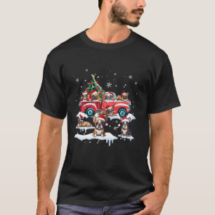 French Bulldog Riding Red Truck Ugly Sweater Merry