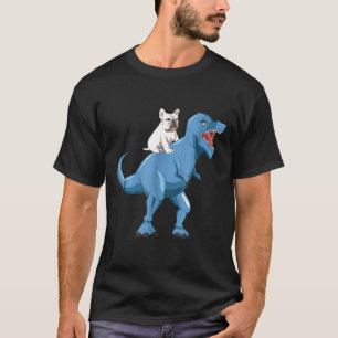 French Bulldog Riding Rex Dinosaur Graphic T-Shirt