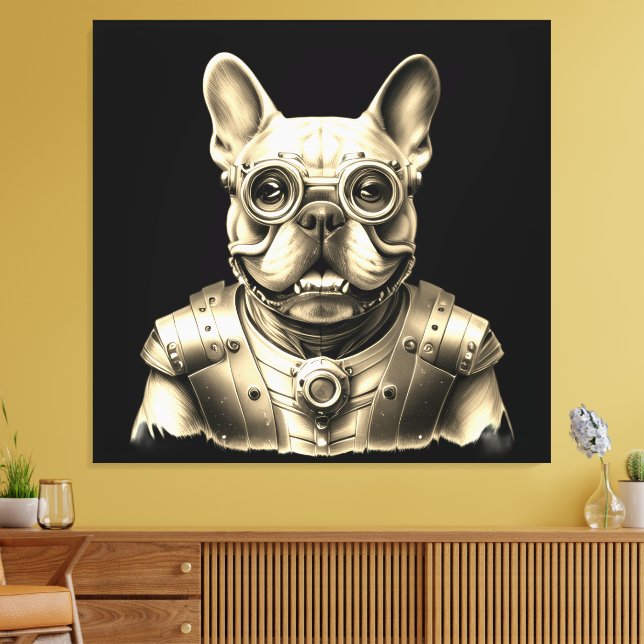 French Bulldog Robot French Bulldog Canvas Print (Insitu(LivingRoom))