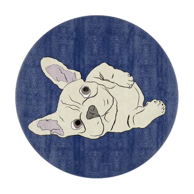 French Bulldog rolling Cutting Board (Front)