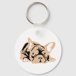 French Bulldog rose Key Ring