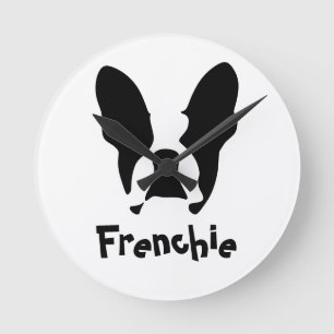 French bulldog  round clock