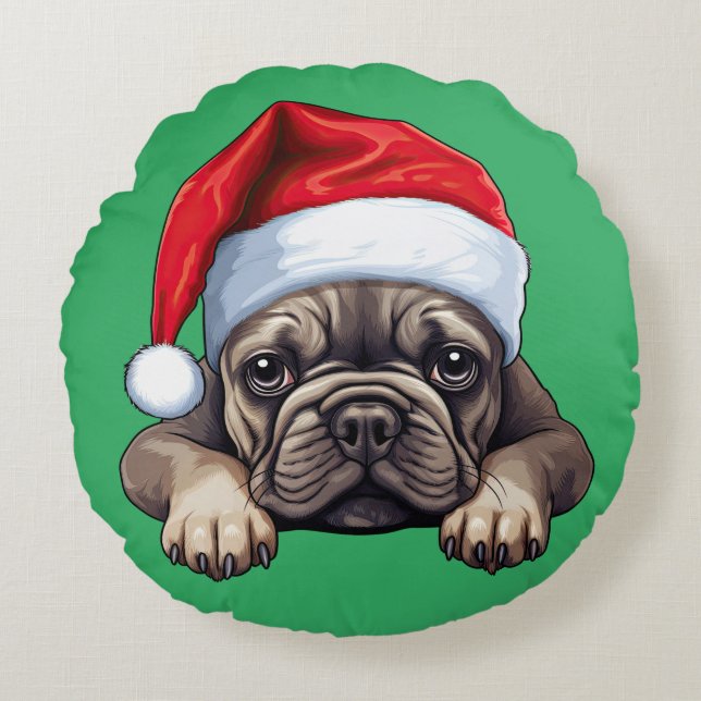 French Bulldog Round Cushion (Front)