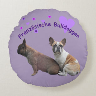 French bulldog round cushion