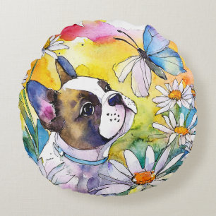 French Bulldog Round Cushion