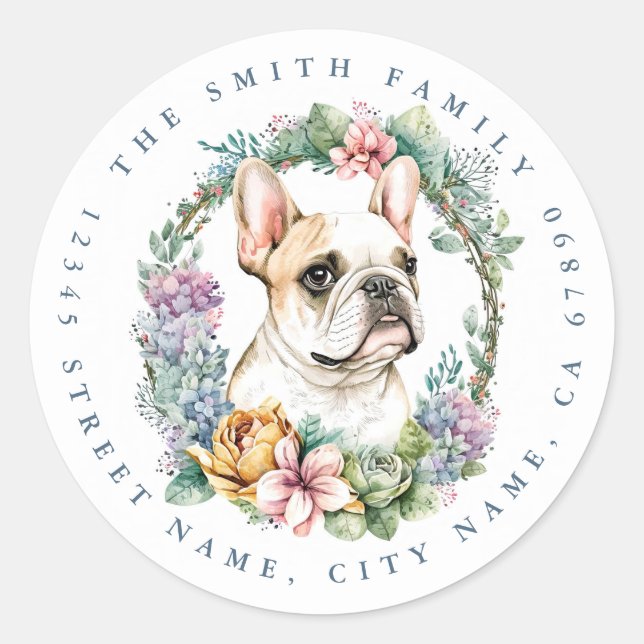 French Bulldog Round Stickers (Front)