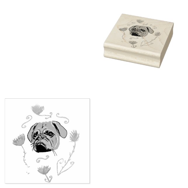 French Bulldog  Rubber Stamp (Stamped)