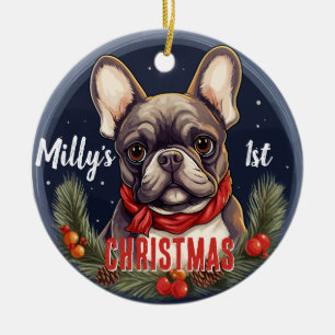 French Bulldog’s First Christmas Ceramic Tree Decoration
