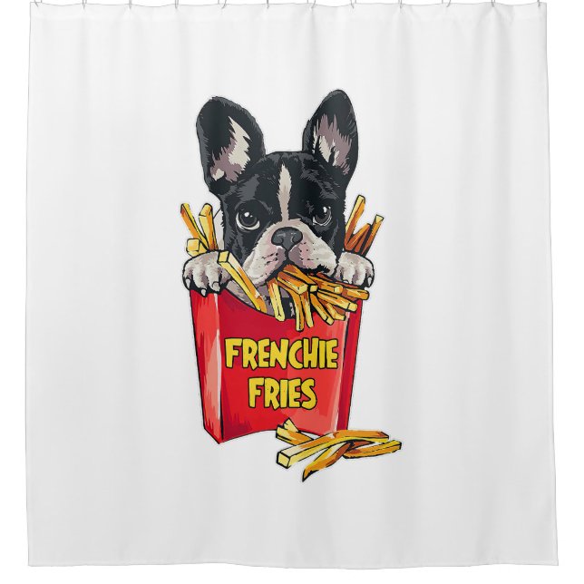  French Bulldog S For Women Men - Frenchie Fries Shower Curtain (Front)