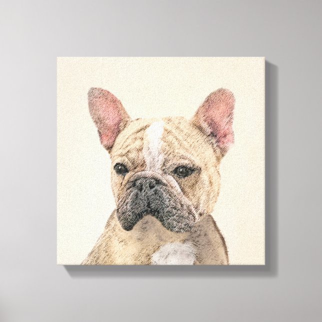 French Bulldog (Sable) Painting - Cute Original Do Canvas Print (Front)