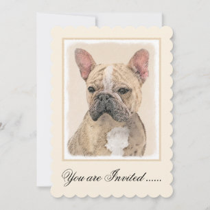 French Bulldog (Sable) Painting - Cute Original Do Invitation