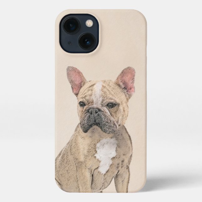 French Bulldog (Sable) Painting - Cute Original Do iPhone Case (Back)