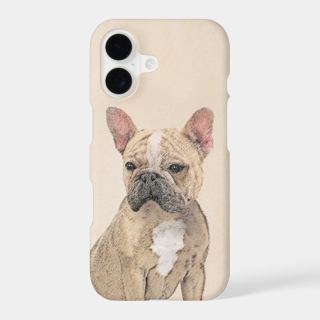 French Bulldog (Sable) Painting - Cute Original Do iPhone Case (Back)