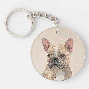 French Bulldog (Sable) Painting - Cute Original Do Key Ring