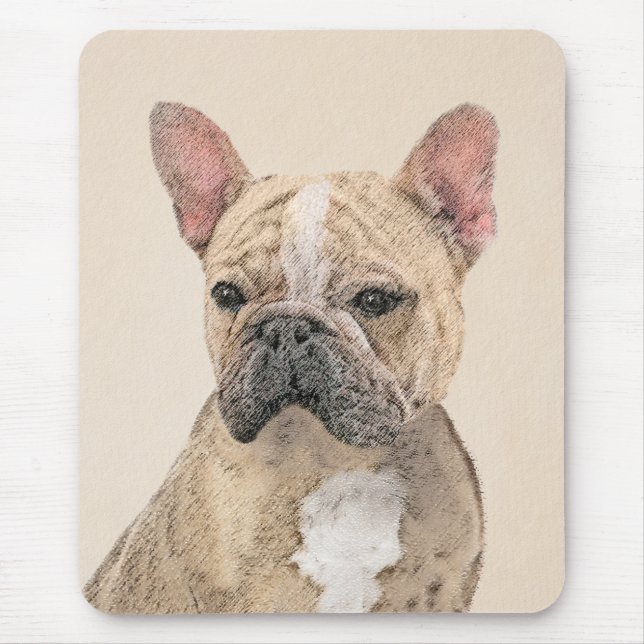 French Bulldog (Sable) Painting - Cute Original Do Mouse Mat (Front)