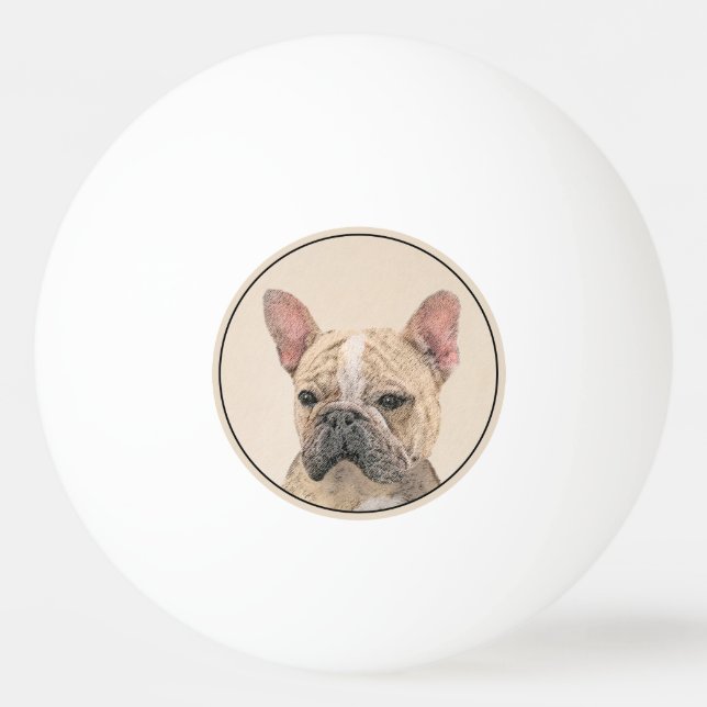 French Bulldog (Sable) Painting - Cute Original Do Ping Pong Ball (Front)