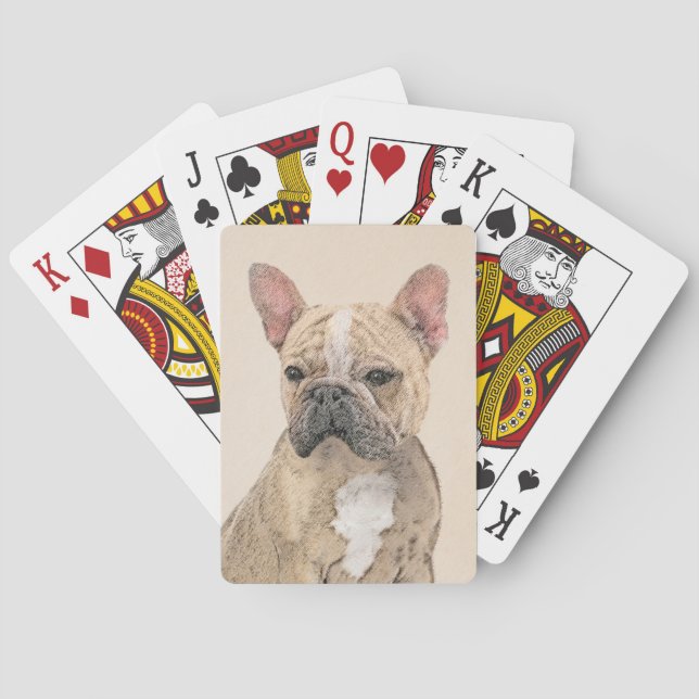 French Bulldog (Sable) Painting - Cute Original Do Playing Cards (Back)