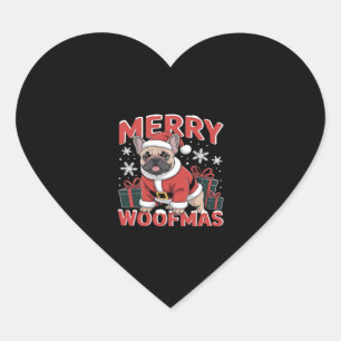 French Bulldog Santa Claus Hat Merry Christmas Dog Heart Sticker