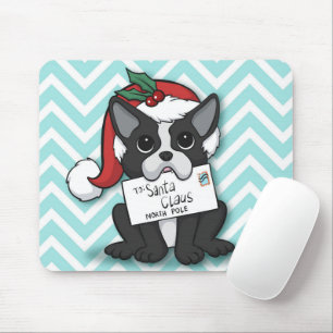 French bulldog Santa Claus Holiday Mouse Mat