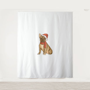 French Bulldog Santa Hat - Funny Christmas Tapestry